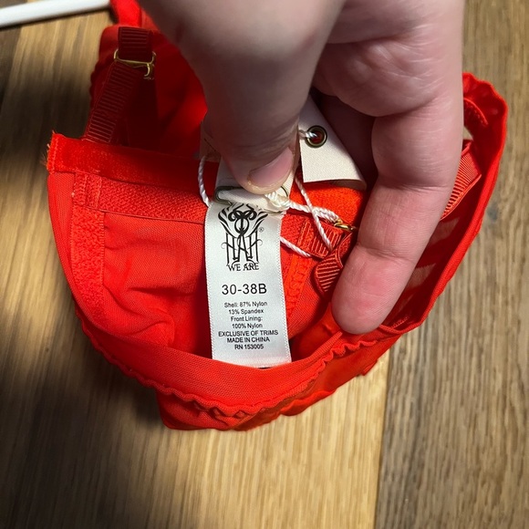 NWT We are HAH Wired Bra Blood Orange Size 30-38B - Picture 7 of 7